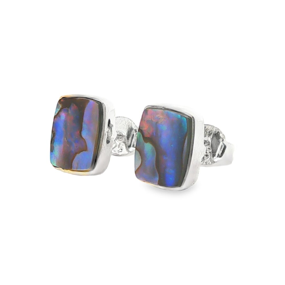 Abalone Rectangular Stud Earrings 1.9g - Image 4