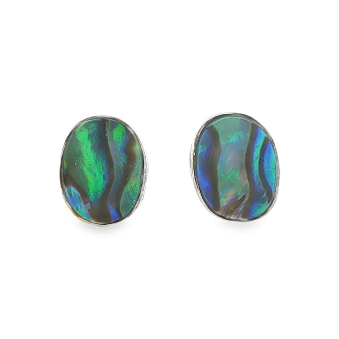 Abalone Oval Stud Earrings 1.7g - Image 2
