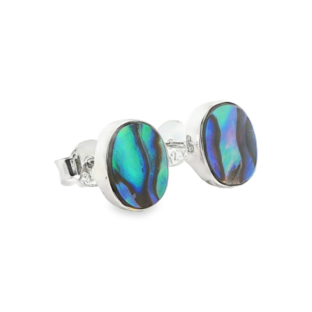 Abalone Oval Stud Earrings 1.7g - Image 3