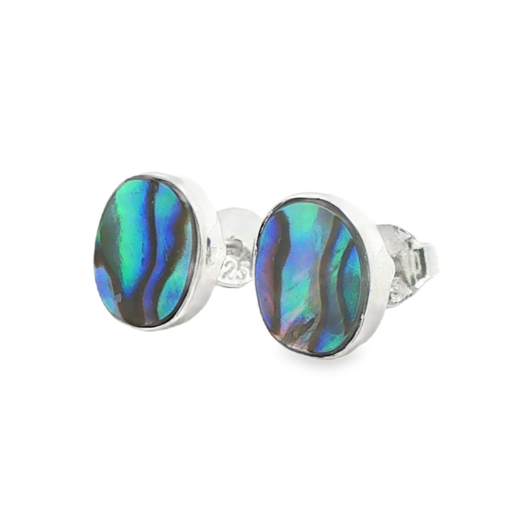 Abalone Oval Stud Earrings 1.7g - Image 4