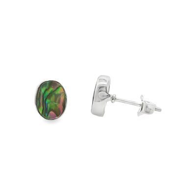 Abalone Oval Stud Earrings 1.8g
