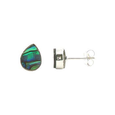 Abalone Pear Drop Stud Earrings 1.9g