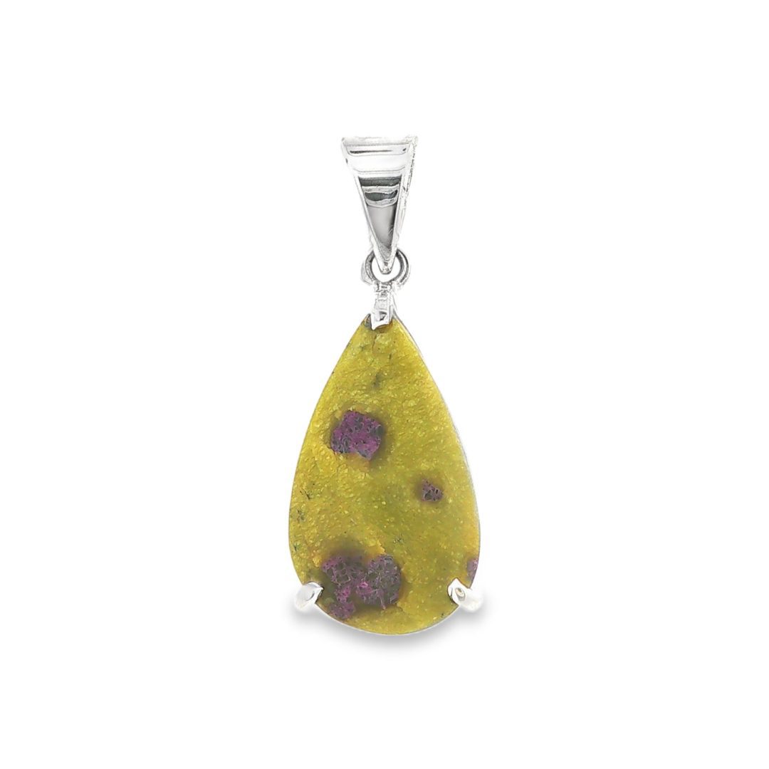 Atlantisite Pear Drop Claw Set Pendant 3.6g