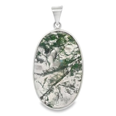 Moss Agate Oval Pendant 12g