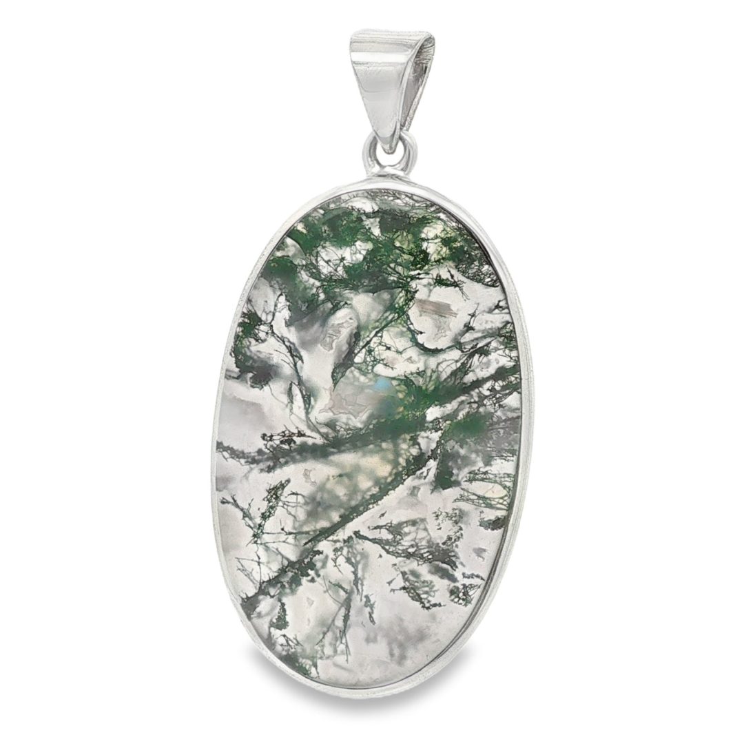 Moss Agate Oval Pendant 12g - Image 3