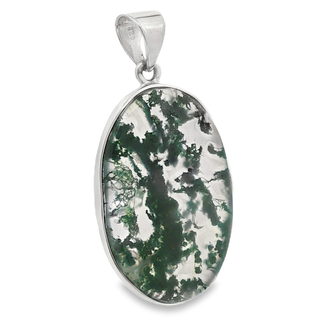 Moss Agate Oval Pendant 7.7g - Image 2