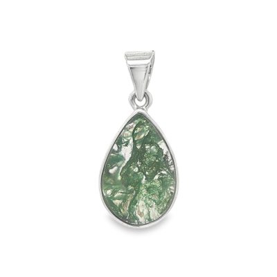 Moss Agate Pear Drop Pendant 2.6g