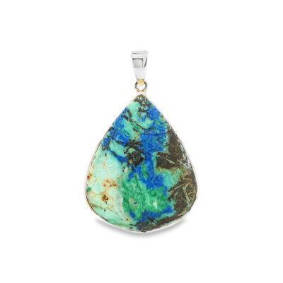 Azurite Chrysocolla Large Pear Drop Pendant 17.6g