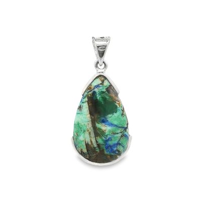 Azurite Chrysocolla Pear Drop Pendant 6.3g