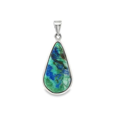 Azurite Chrysocolla Pear Drop Pendant 7.9g