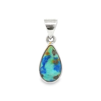 Azurite Chrysocolla Pear Drop Pendant 1.3g
