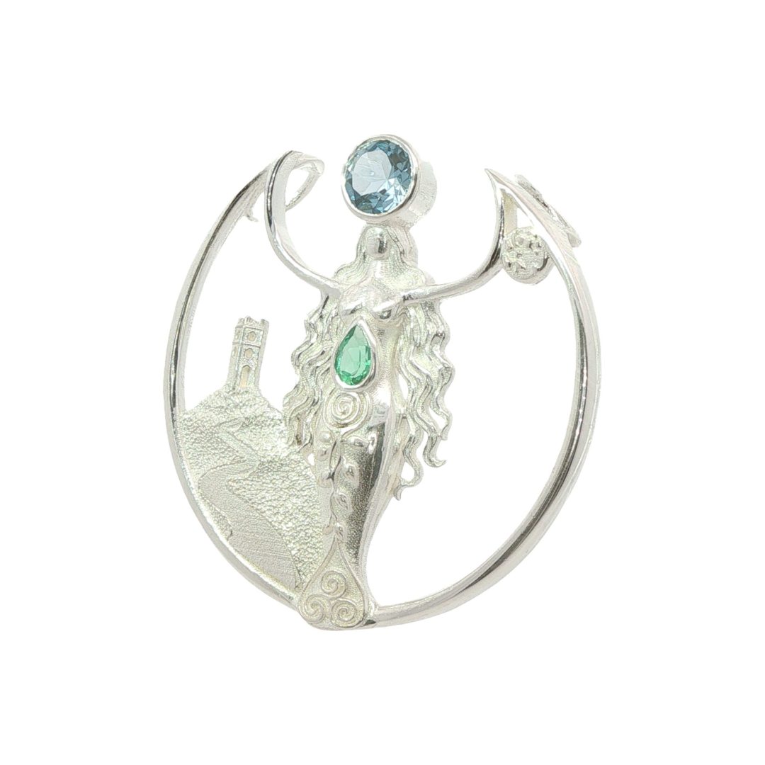 Glastonbury Goddess Limited Edition Blue Topaz & Green Spinel Pendant 9.6g - Image 3
