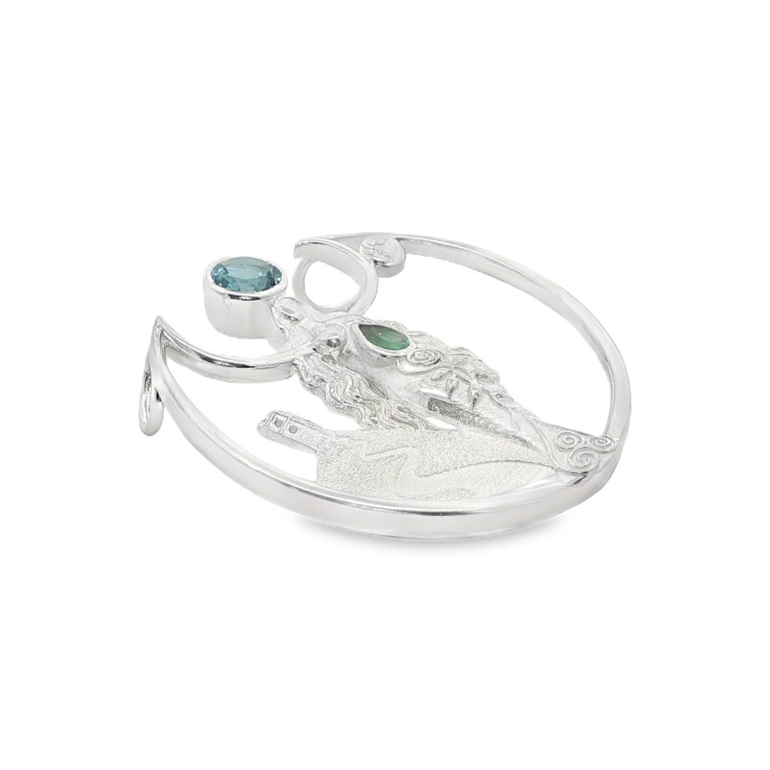 Glastonbury Goddess Limited Edition Blue Topaz & Green Spinel Pendant 9.6g - Image 5