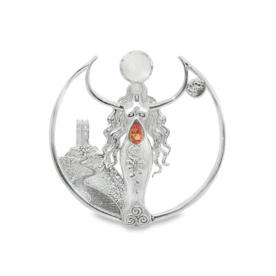 Glastonbury Goddess Limited Edition Moonstone & Padparadscha Pendant 10g