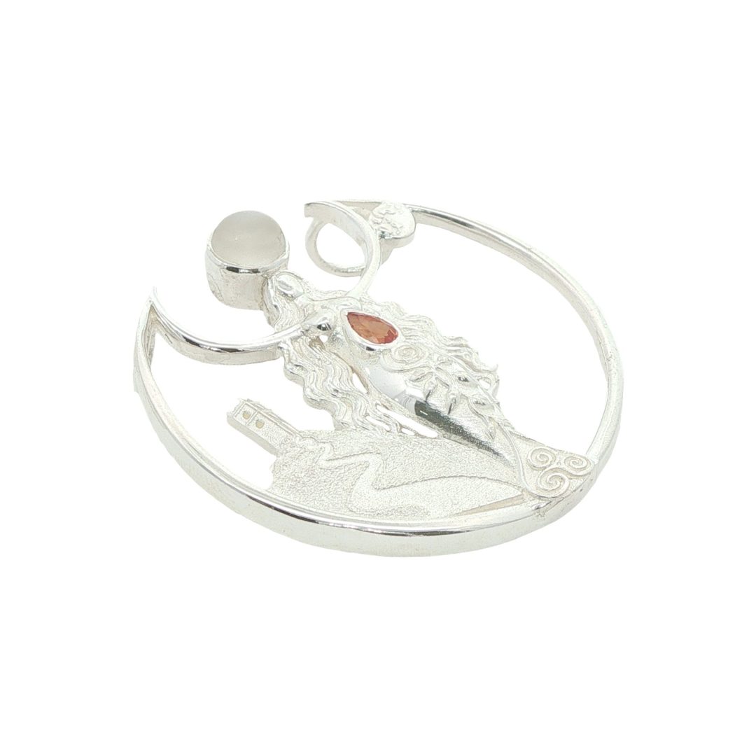 Glastonbury Goddess Limited Edition Moonstone & Padparadscha Pendant 10g - Image 5