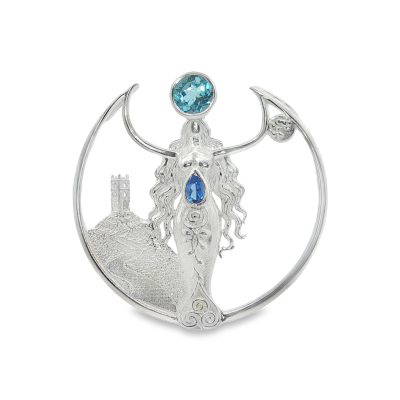 Glastonbury Goddess Limited Edition Blue Topaz Pendant 9.7
