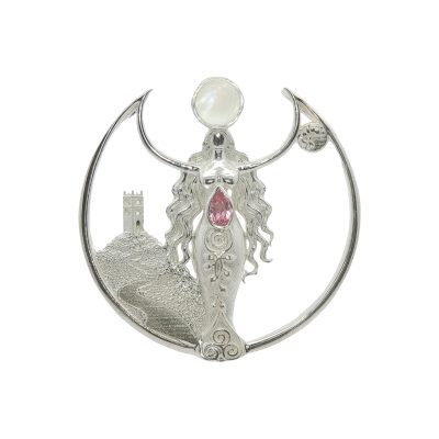 Glastonbury Goddess Limited Edition Moonstone & Pink Sapphire Pendant 10.4g