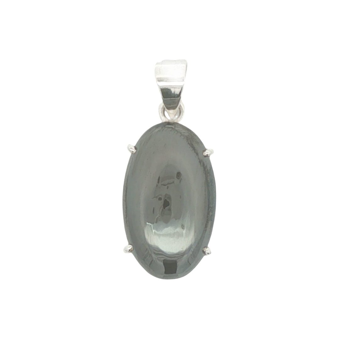 Hematite Oval Claw Set Pendant 8g