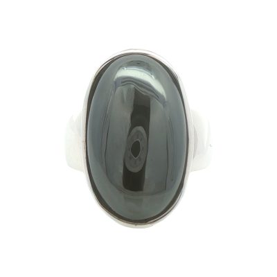 Hematite Oval Ring Size Q