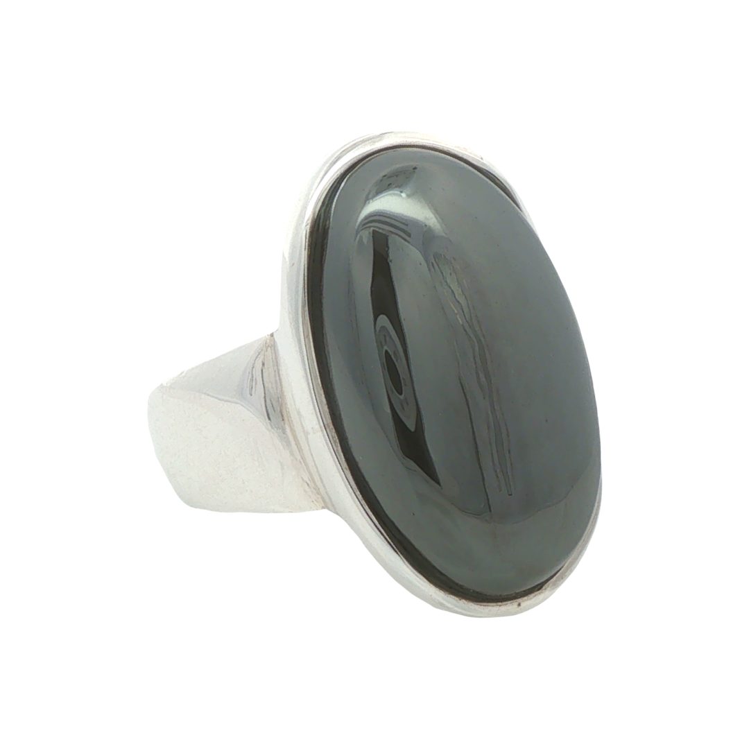 Hematite Oval Ring Size Q - Image 3