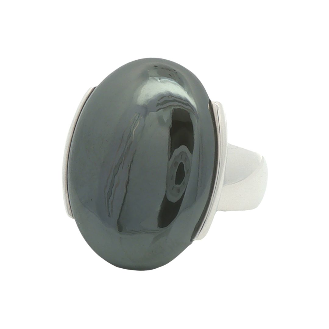 Hematite Oval Ring Size P - Image 2