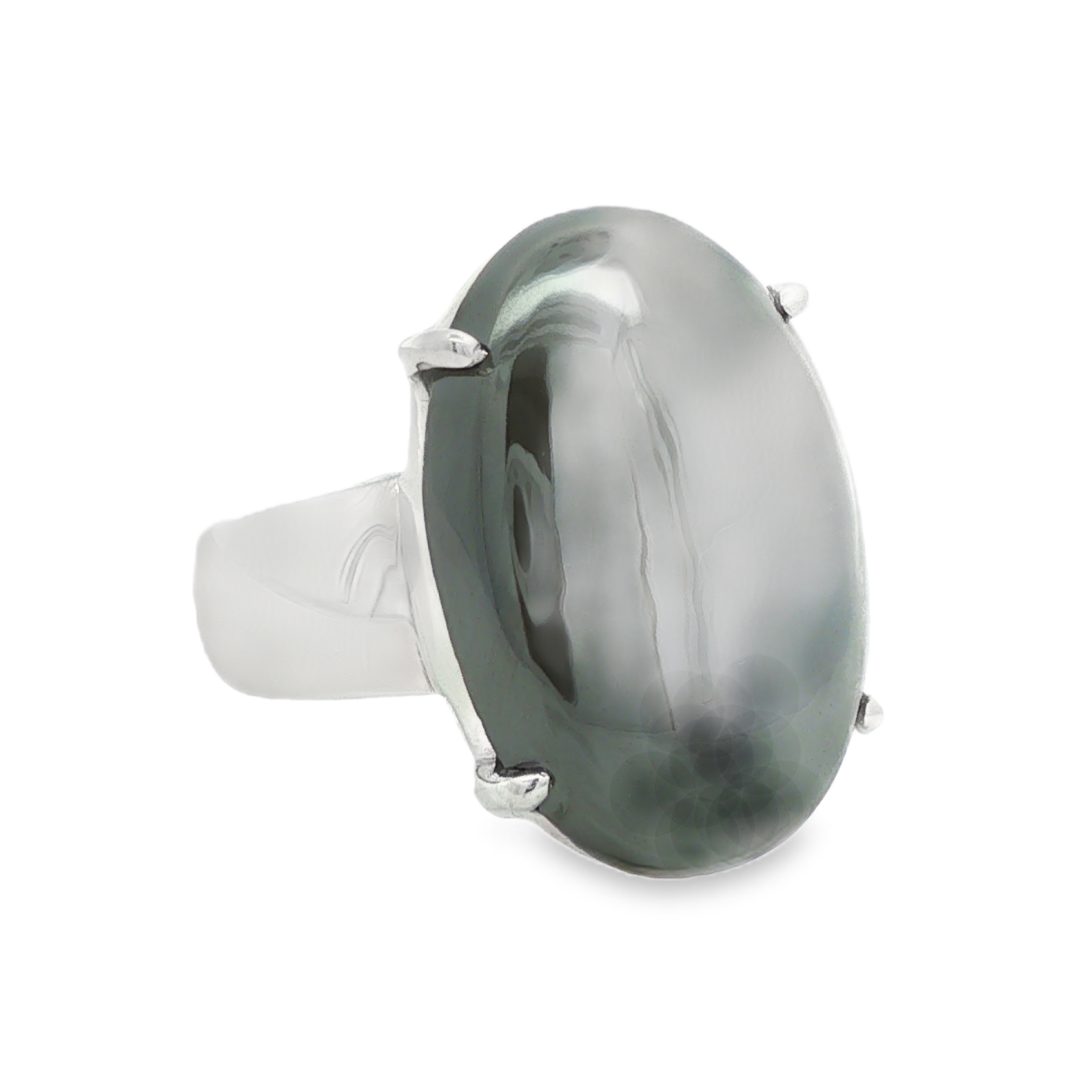 Hematite Oval Claw Set Ring Size Q - Image 3