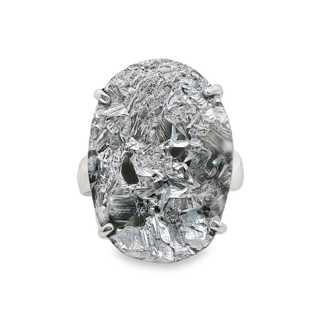 Hematite Raw Claw Set Ring Size S
