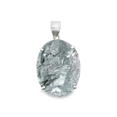 Hematite Raw Oval Claw Set Pendant 7.1g
