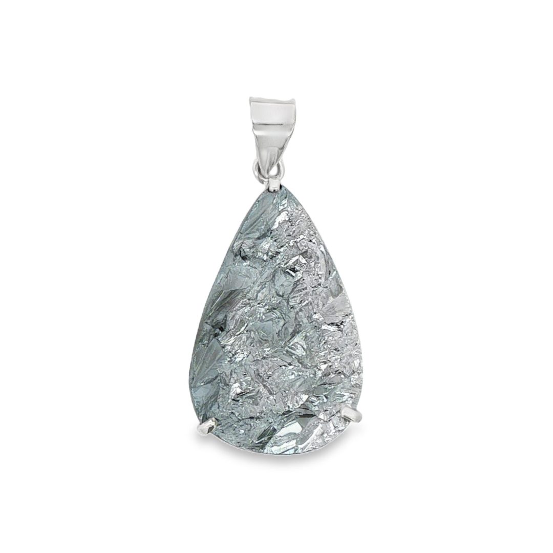 Hematite Raw Pear Drop Pendant 5.6g