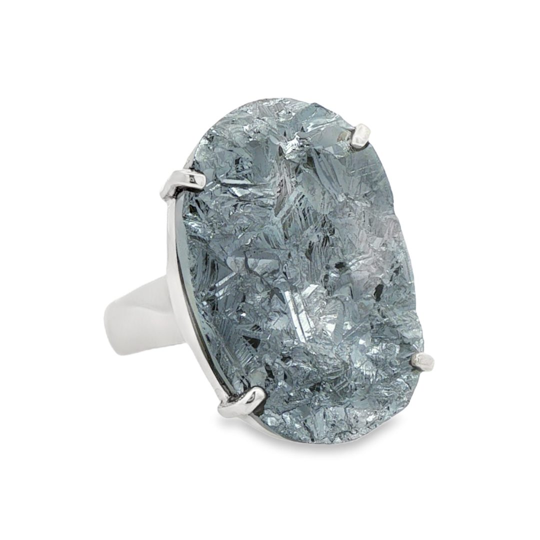 Hematite Raw Claw Set Ring Size S - Image 2