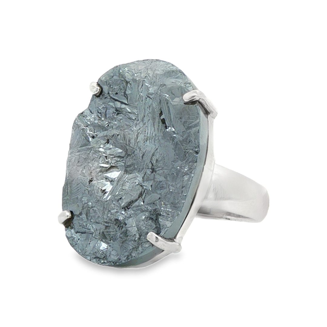 Hematite Raw Claw Set Ring Size S - Image 3