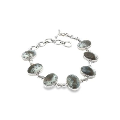 Dendritic Opal (Merlinite) Oval Multi Stone Bracelet 19.4g