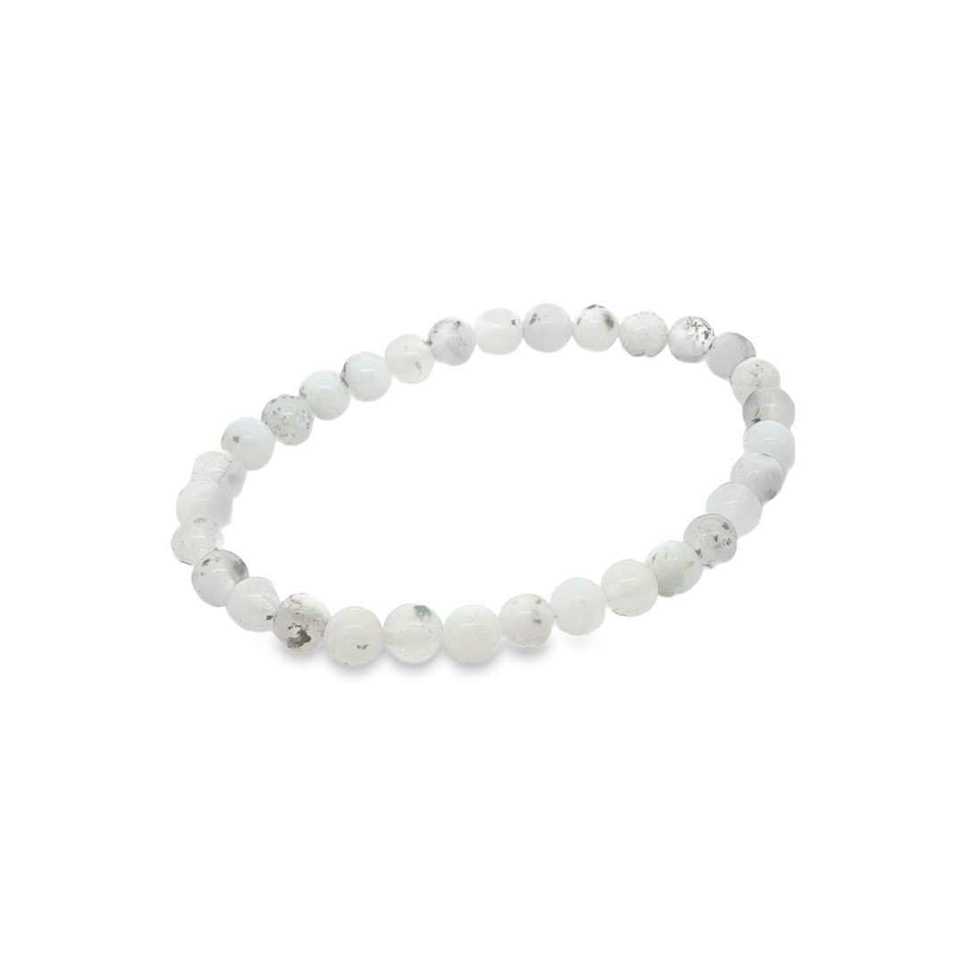 Dendritic Opal (Merlinite) 5mm Elasticated Beaded Bracelet