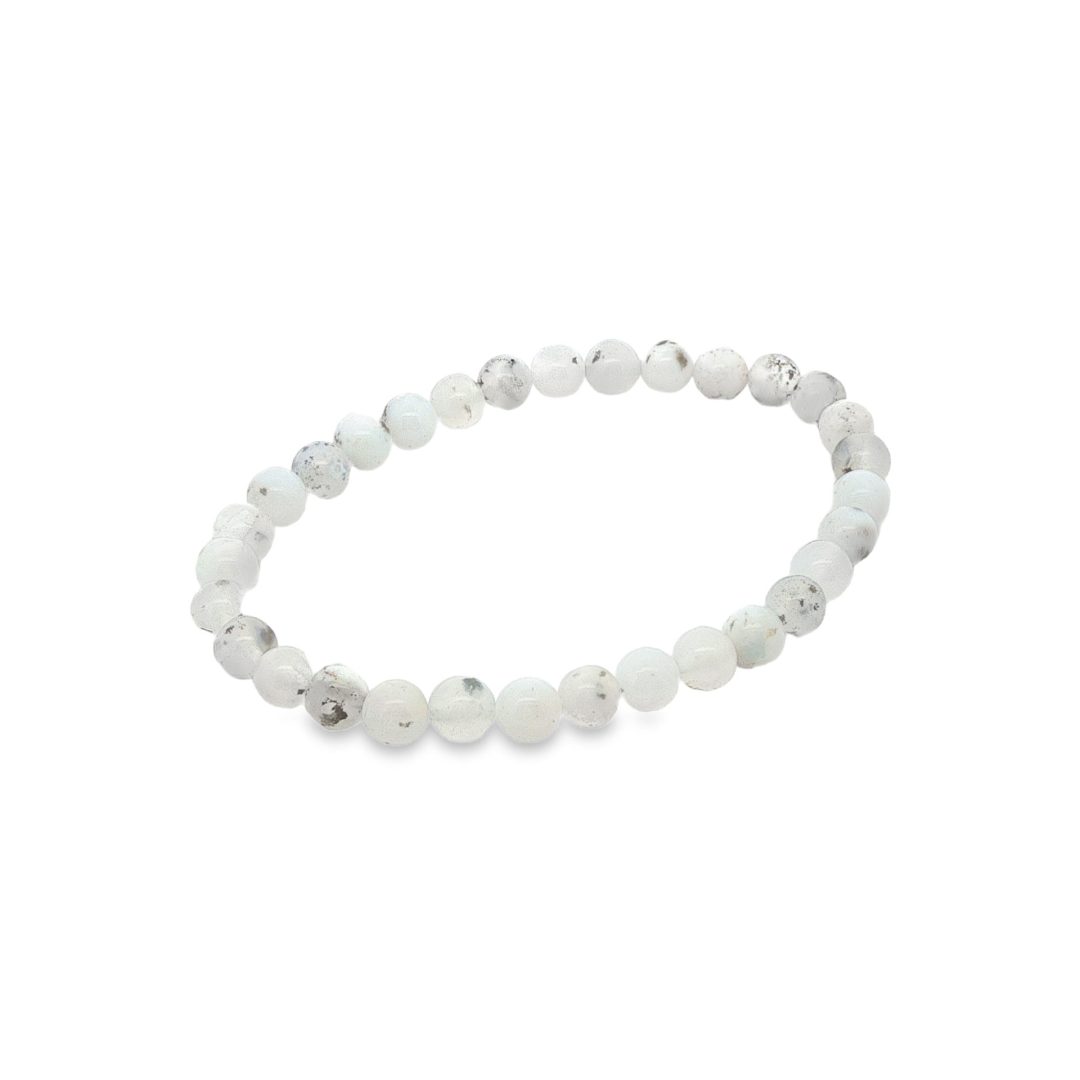 Dendritic Opal (Merlinite) 5mm Elasticated Beaded Bracelet - Image 2