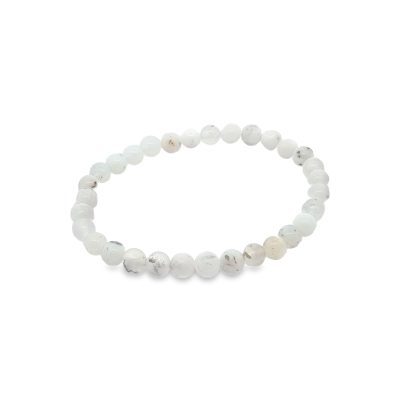 Dendritic Opal (Merlinite) 5mm Elasticated Beaded Bracelet