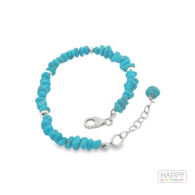Sleeping Beauty Turquoise Chip Bracelet By Mary Salazar 7.5g