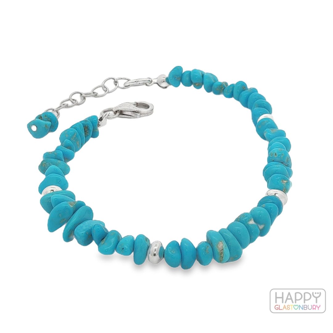 Sleeping Beauty Turquoise Chip Bracelet By Mary Salazar 7.5g - Image 2
