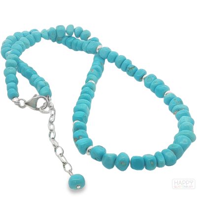 Sleeping Beauty Turquoise Pebble Necklace By Mary Salazar 29.5g