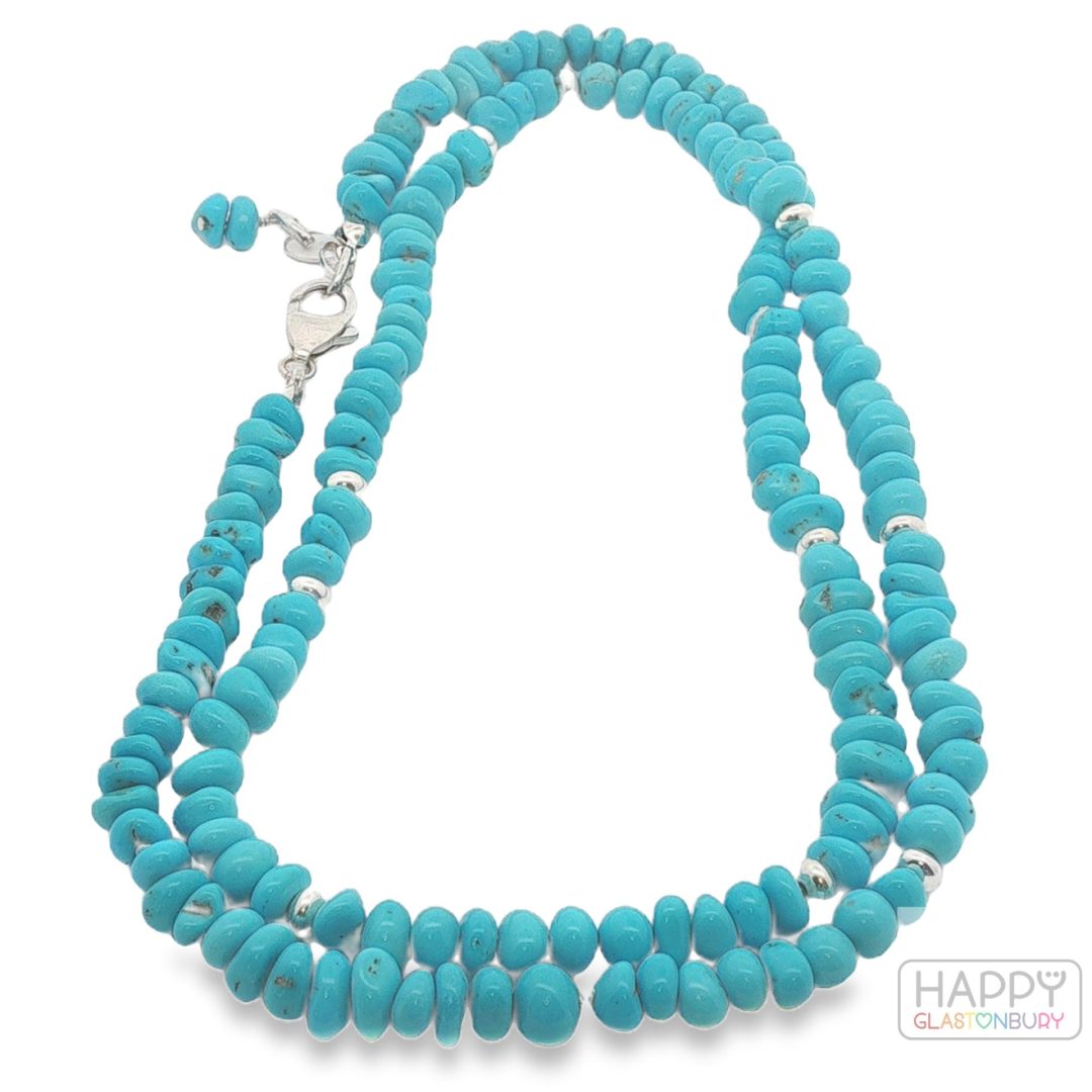 Sleeping Beauty Turquoise Pebble Necklace By Mary Salazar 28.9g - Image 2