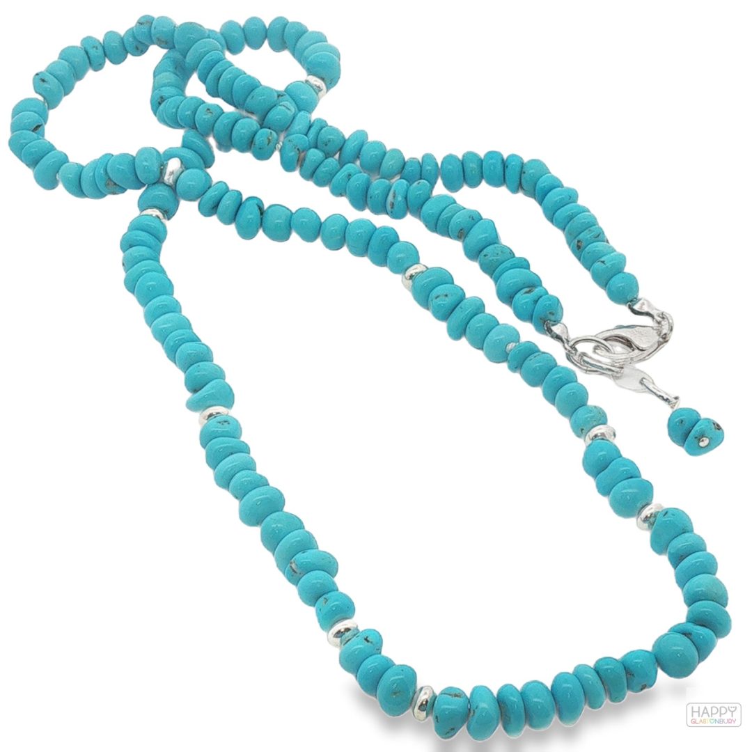 Sleeping Beauty Turquoise Pebble Necklace By Mary Salazar 28.9g