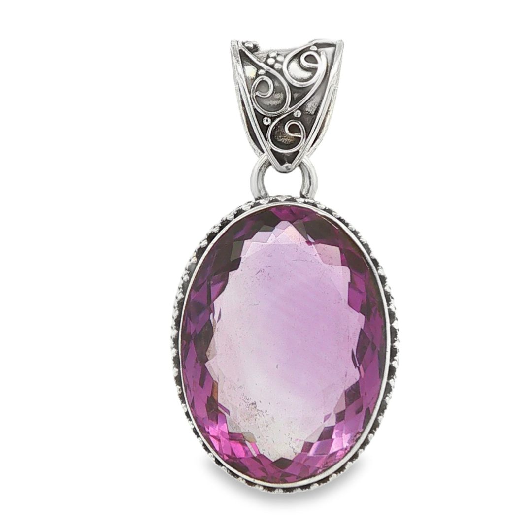 Amethyst Oval Faceted Ornate Pendant 13.5g - Image 2
