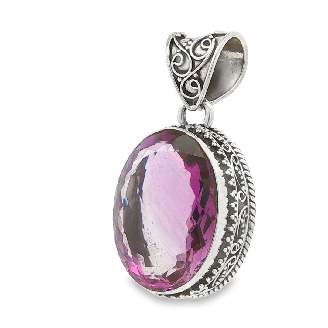 Amethyst Oval Faceted Ornate Pendant 13.5g - Image 5