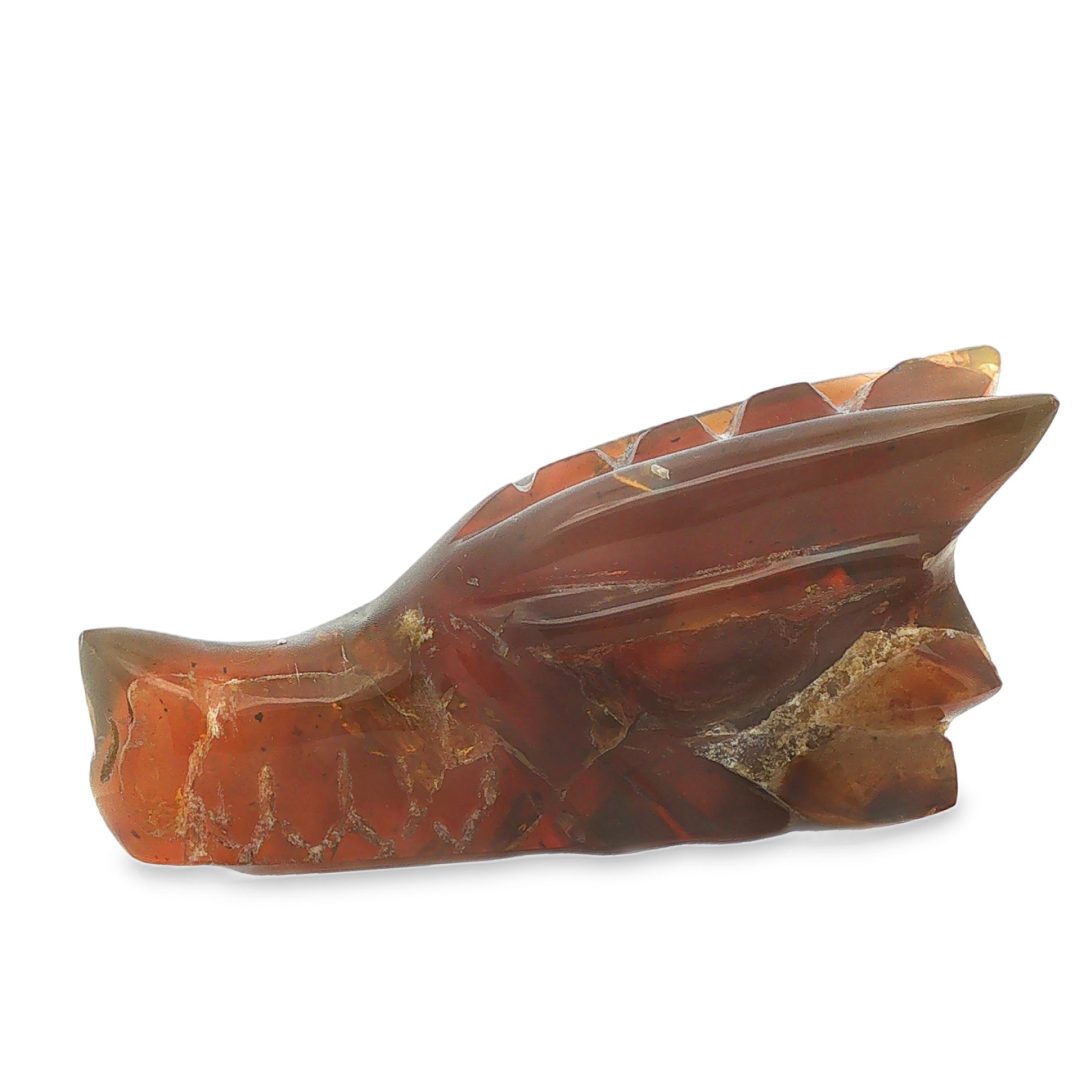 Blue Amber Carved Dragon Skull 71.1g - Image 3