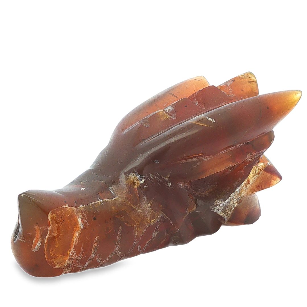 Blue Amber Carved Dragon Skull 71.1g - Image 2