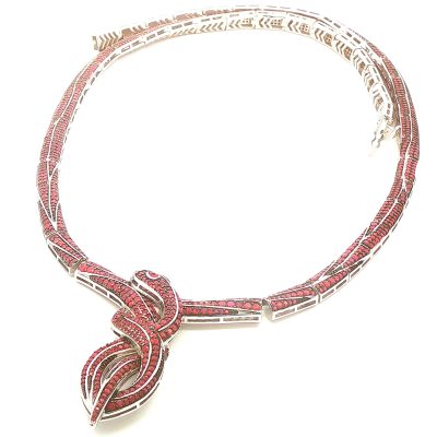 Ruby Multi Stone Snake Necklace 57.1g