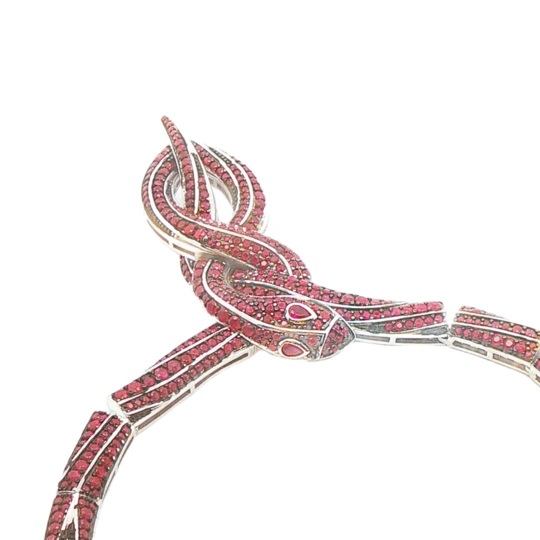 Ruby Multi Stone Snake Necklace 57.1g - Image 6