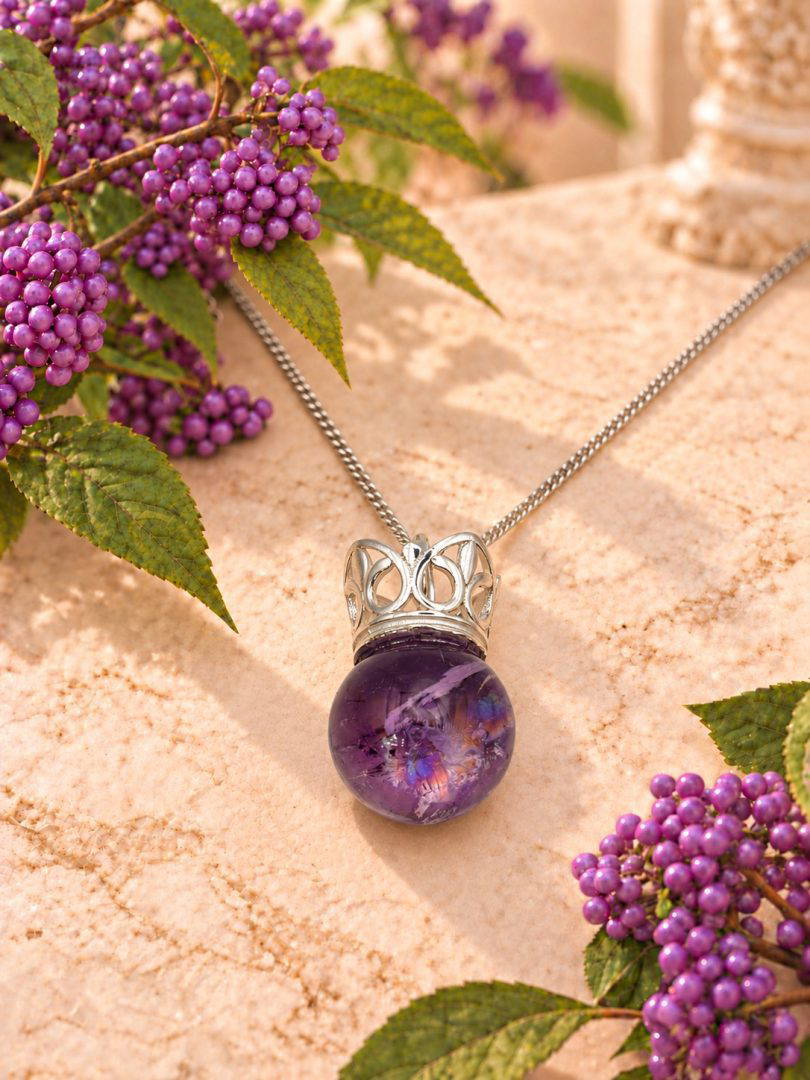 Amethyst Sphere And Crown Pendant 8.6g - Image 5