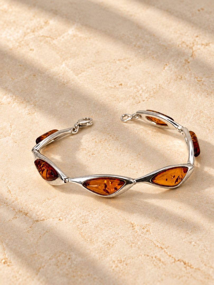 Amber Multi Stone Bracelet 14.9g - Image 6