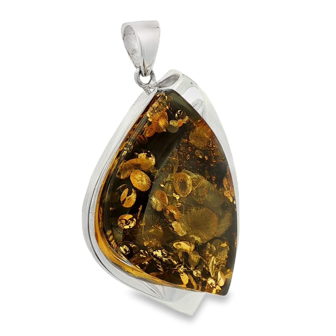 Green Amber Large Pendant 22.7g - Image 2
