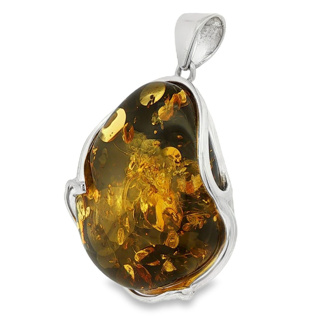 Green Amber Large Pendant 20.1g - Image 3